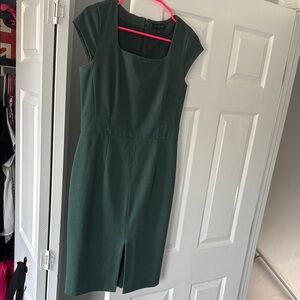 Elegant Green Cap Sleeve Dress